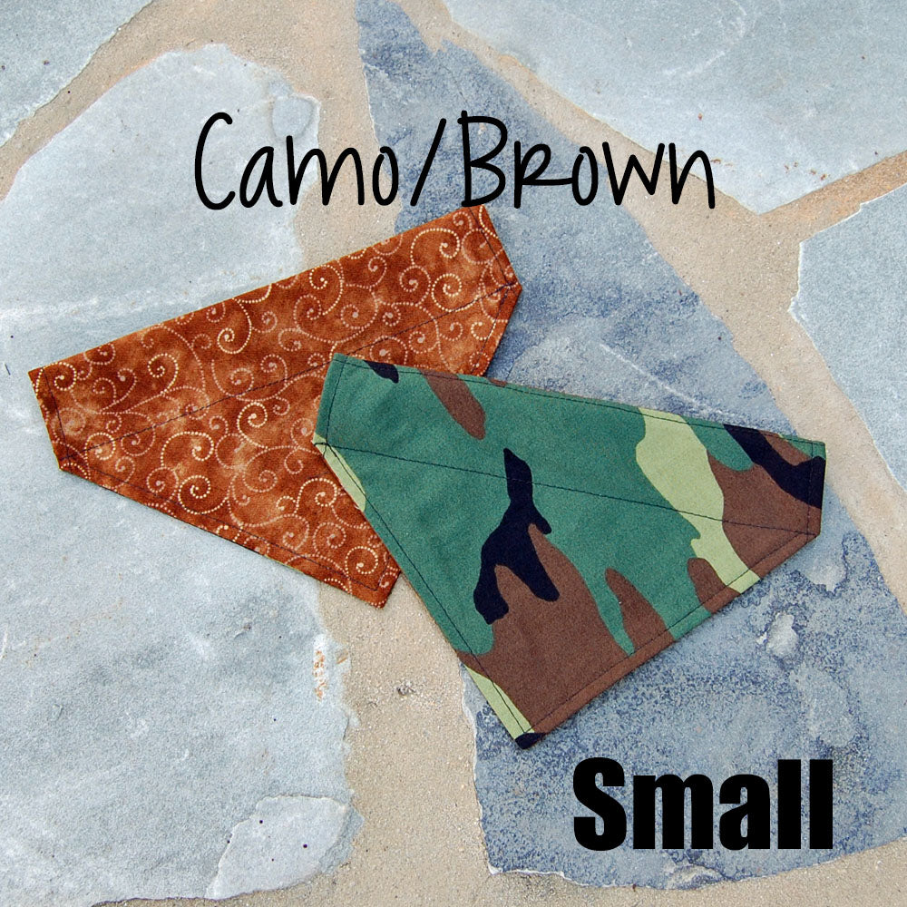 Reversible Dog Scarf - Camo/Brown