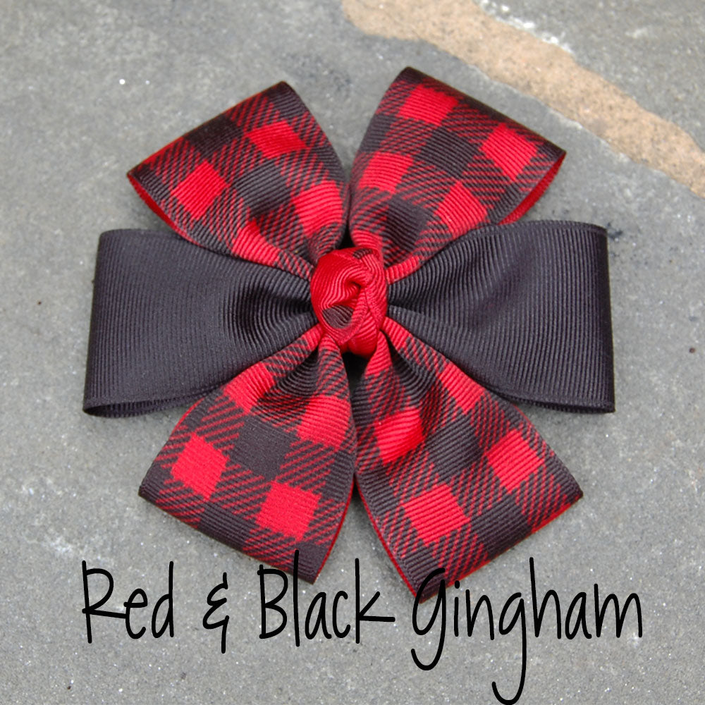 Dog Bow - Red Black Gingham