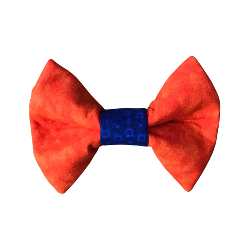 Dog Bow Tie - Orange & Blue