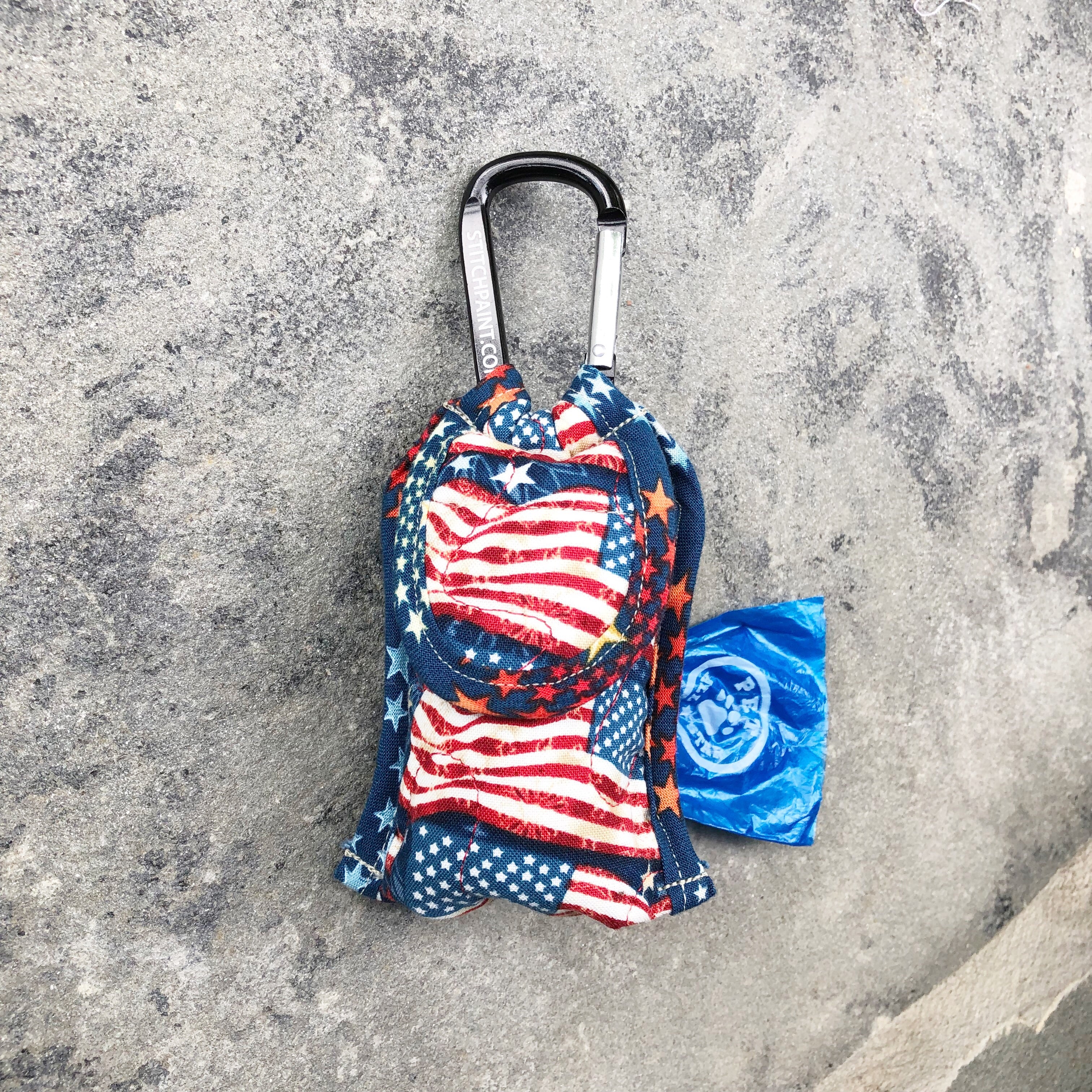 Poo Bag Pouch | American Flag Fabric | Stitchpet