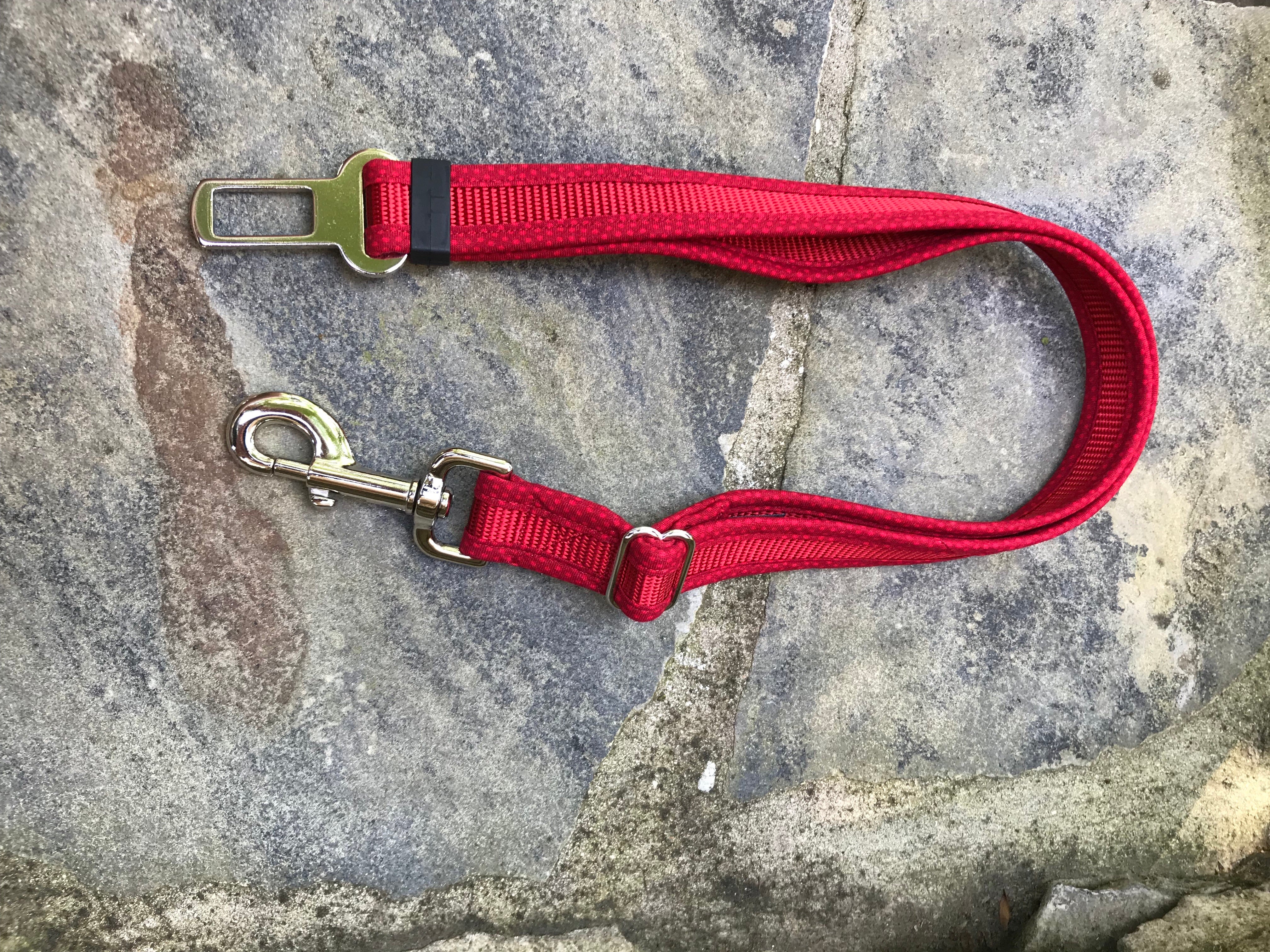 1" Seatbelt Leash for Dogs | Red on Red | Stitchpet