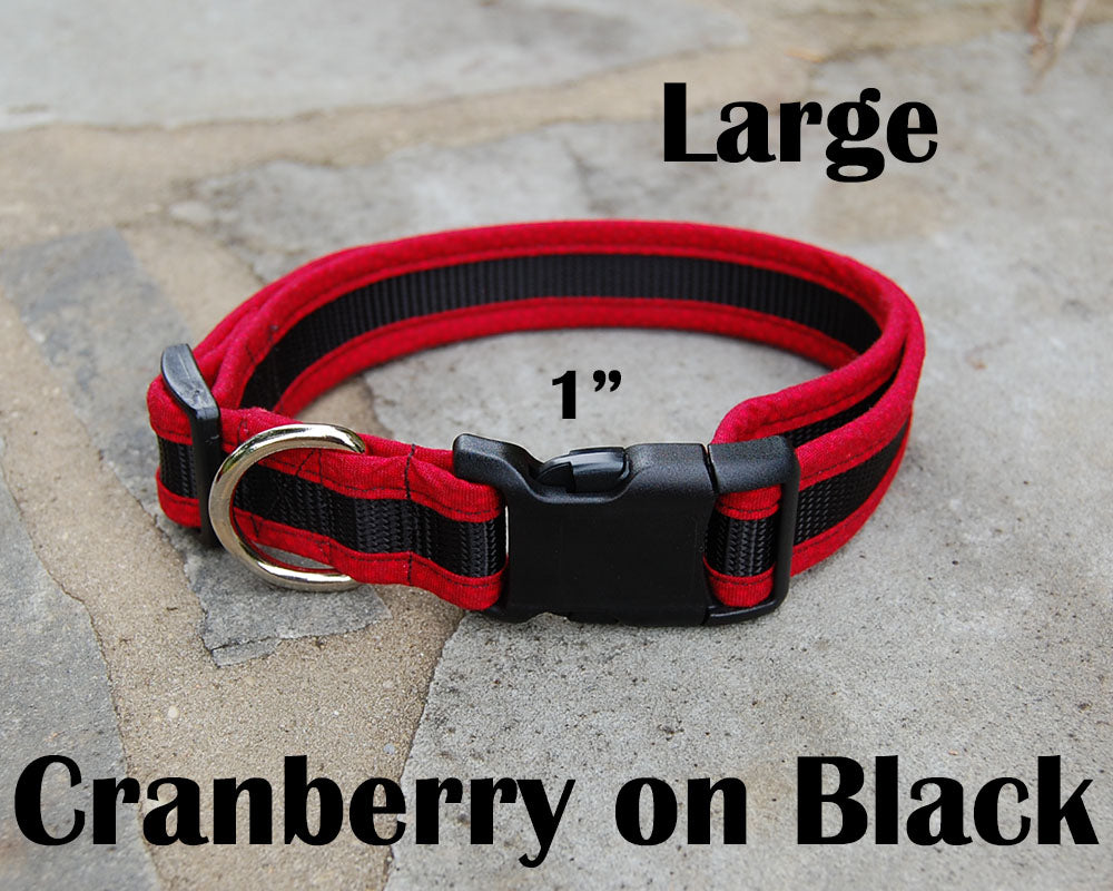 Dog Collar - Cranberry Black