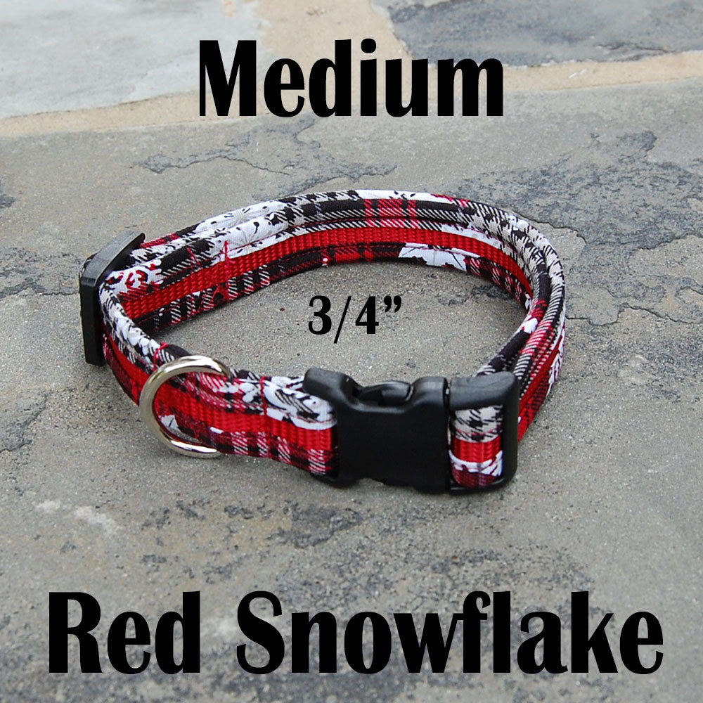 Dog Collar - Red Snowflake