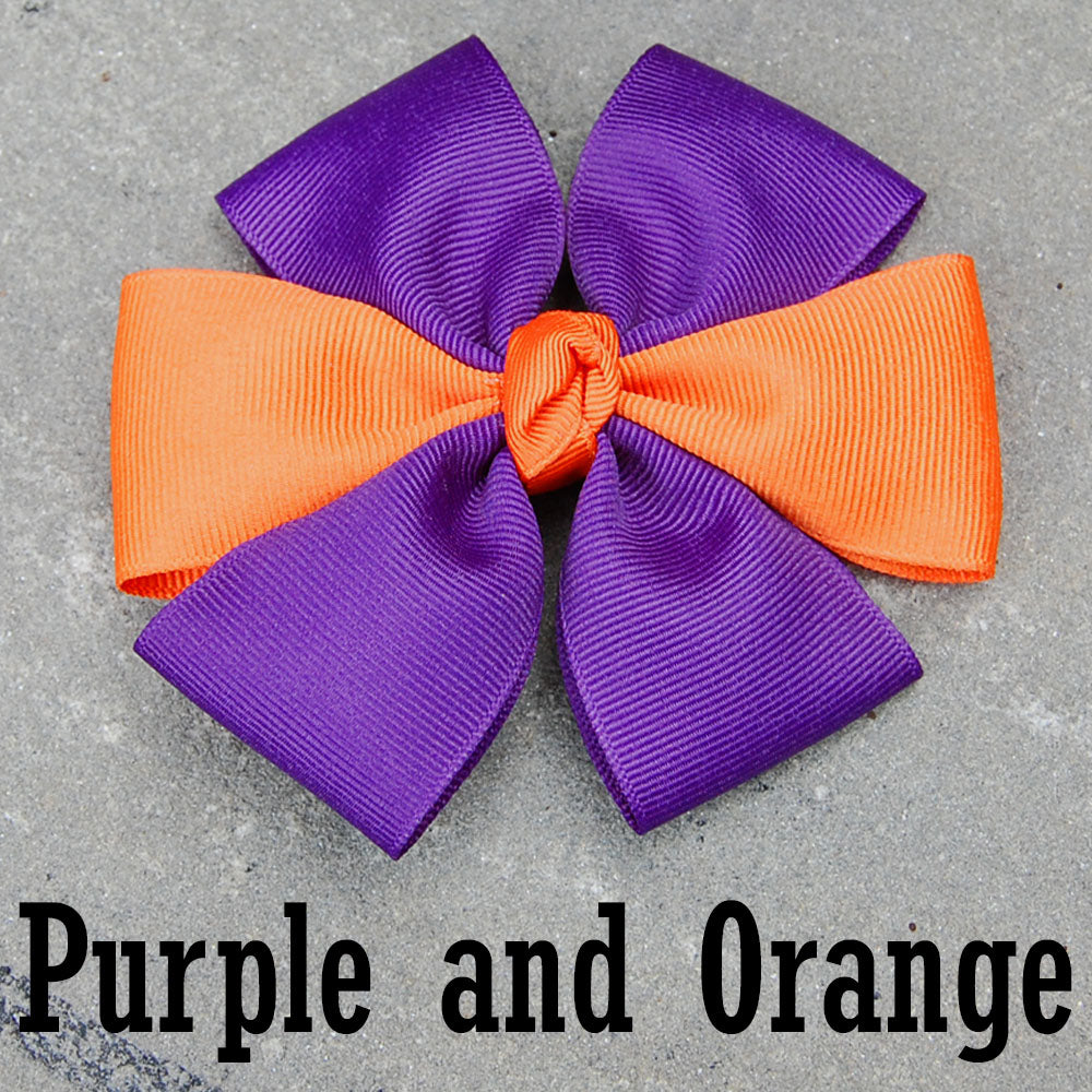 Dog Bow - Purple & Orange