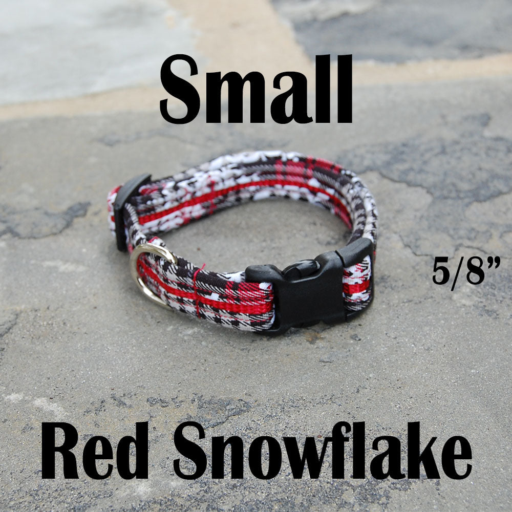 Dog Collar - Red Snowflake
