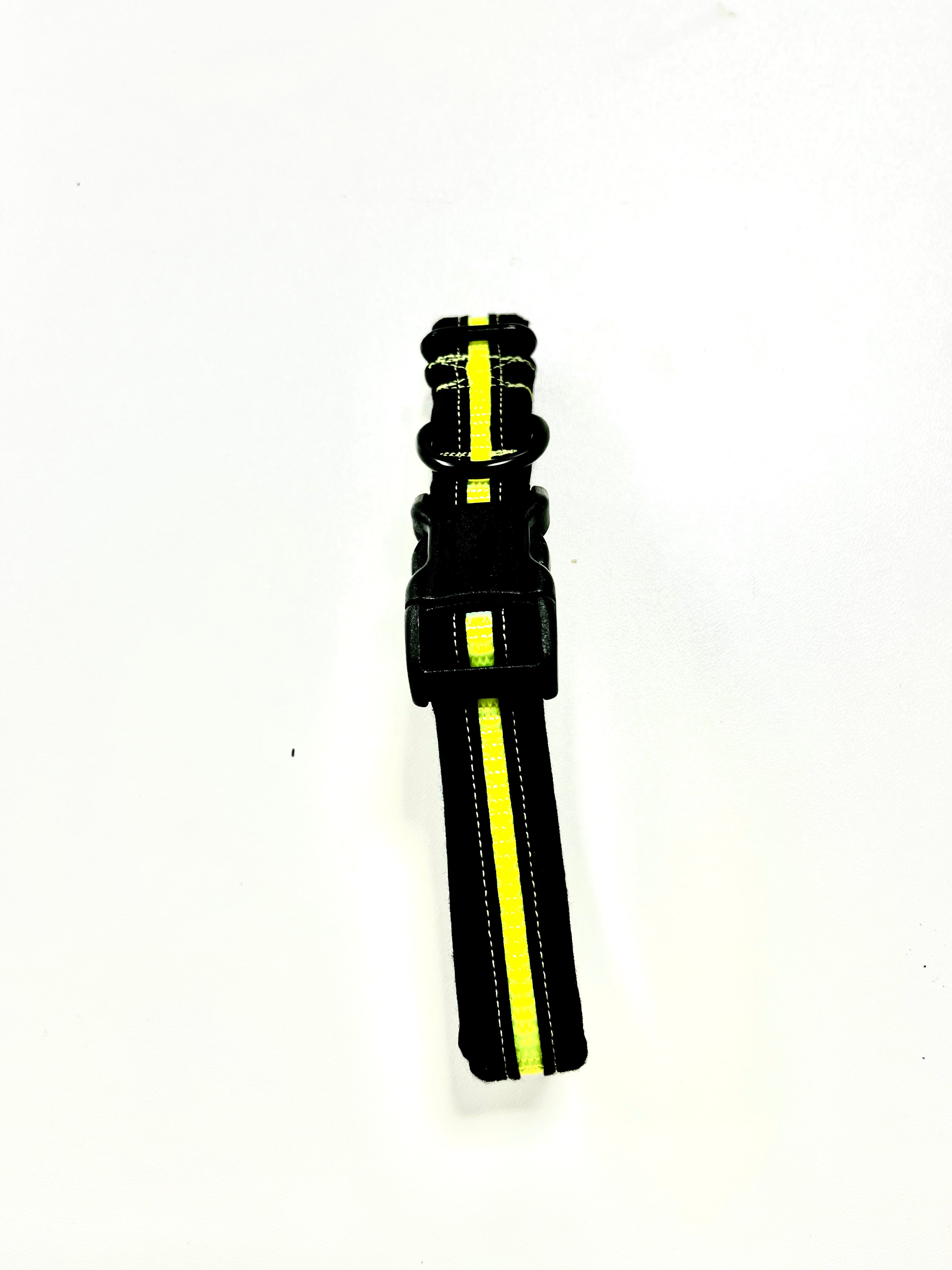 Dog Collar - Black & Bright Yellow