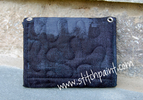 Mini Wallet Back | Black Grunge Fabric | Stitchpaint