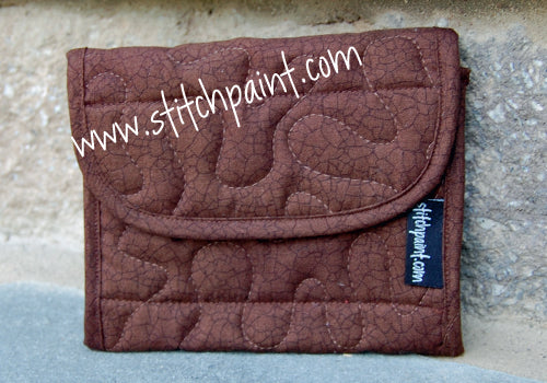 Mini Wallet | Brown Crackle Fabric | Stitchpaint