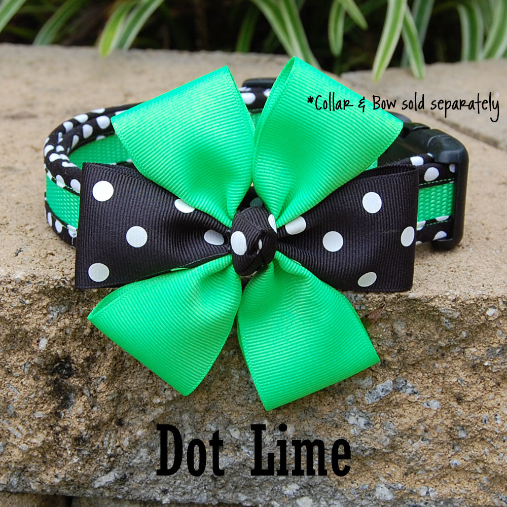 Dog Bow - Dot Lime