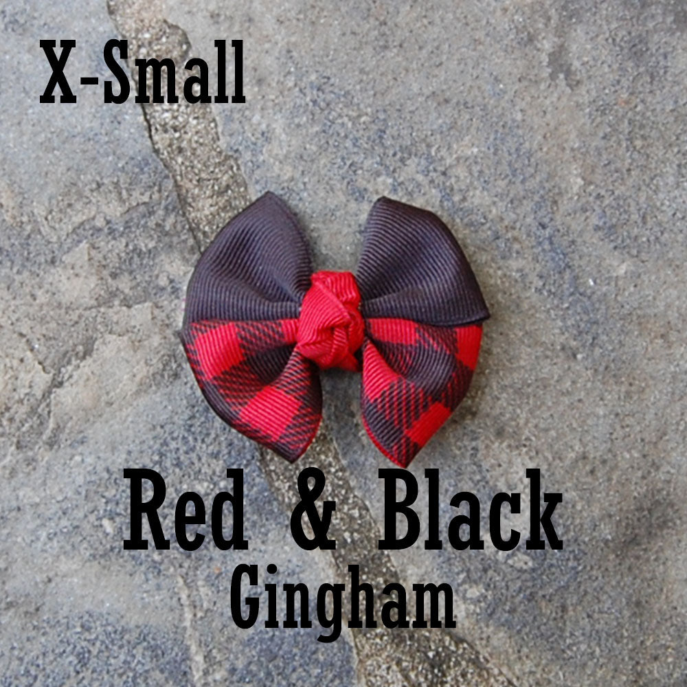 Dog Bow - Red Black Gingham