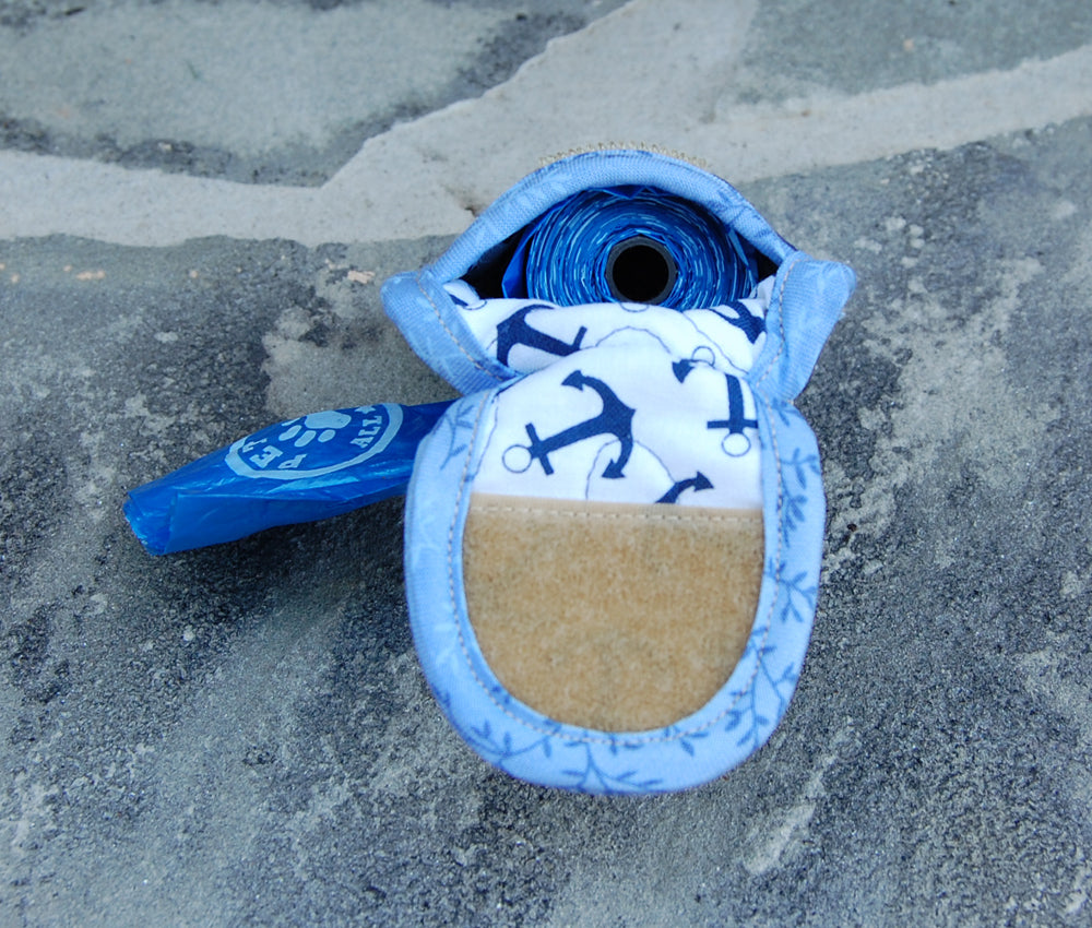 Blue Flip Flop Poo Bag Pouch Inside | Stitchpet