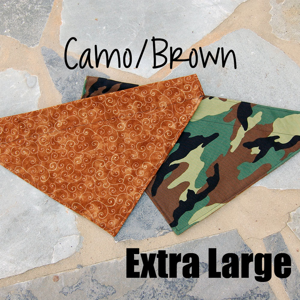Reversible Dog Scarf - Camo/Brown