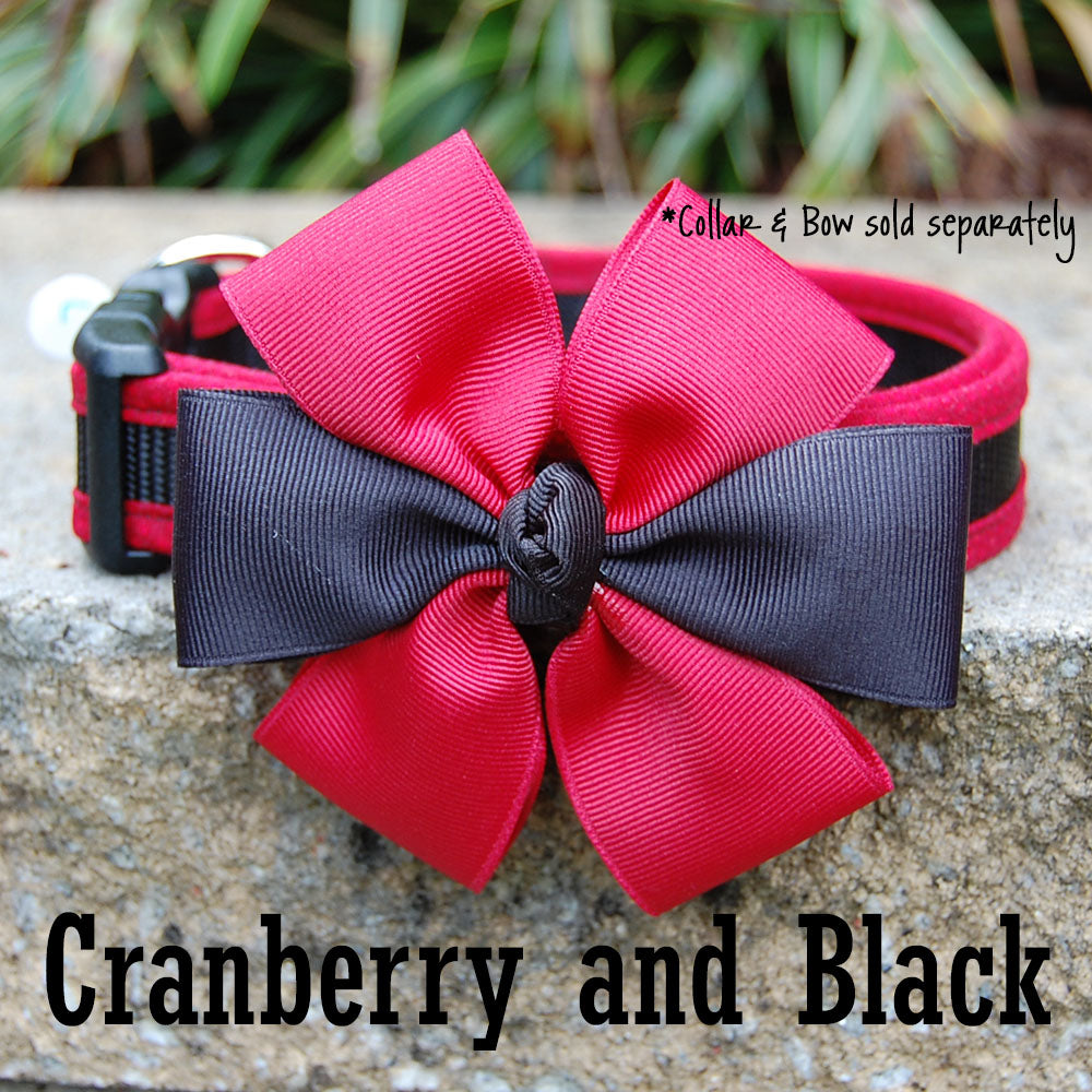 Dog Bow - Cranberry & Black