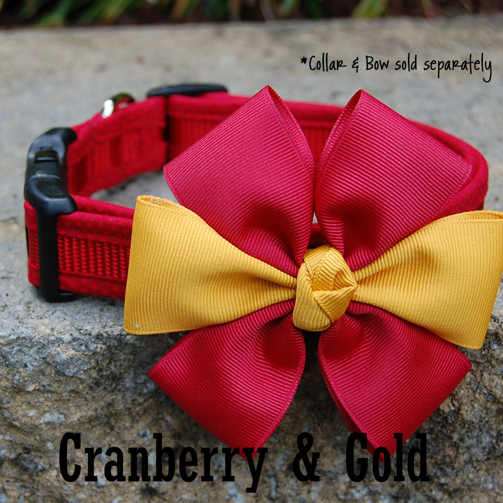 Dog Bow - Cranberry Gold