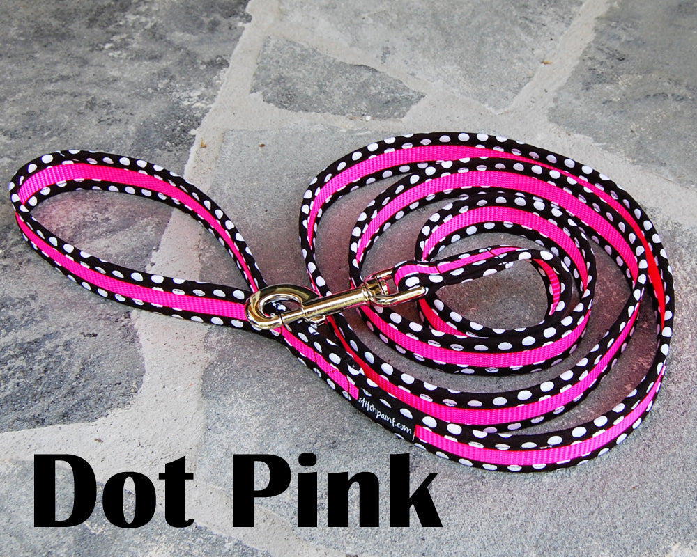 Dot Pink Dog Leash | Stitchpet