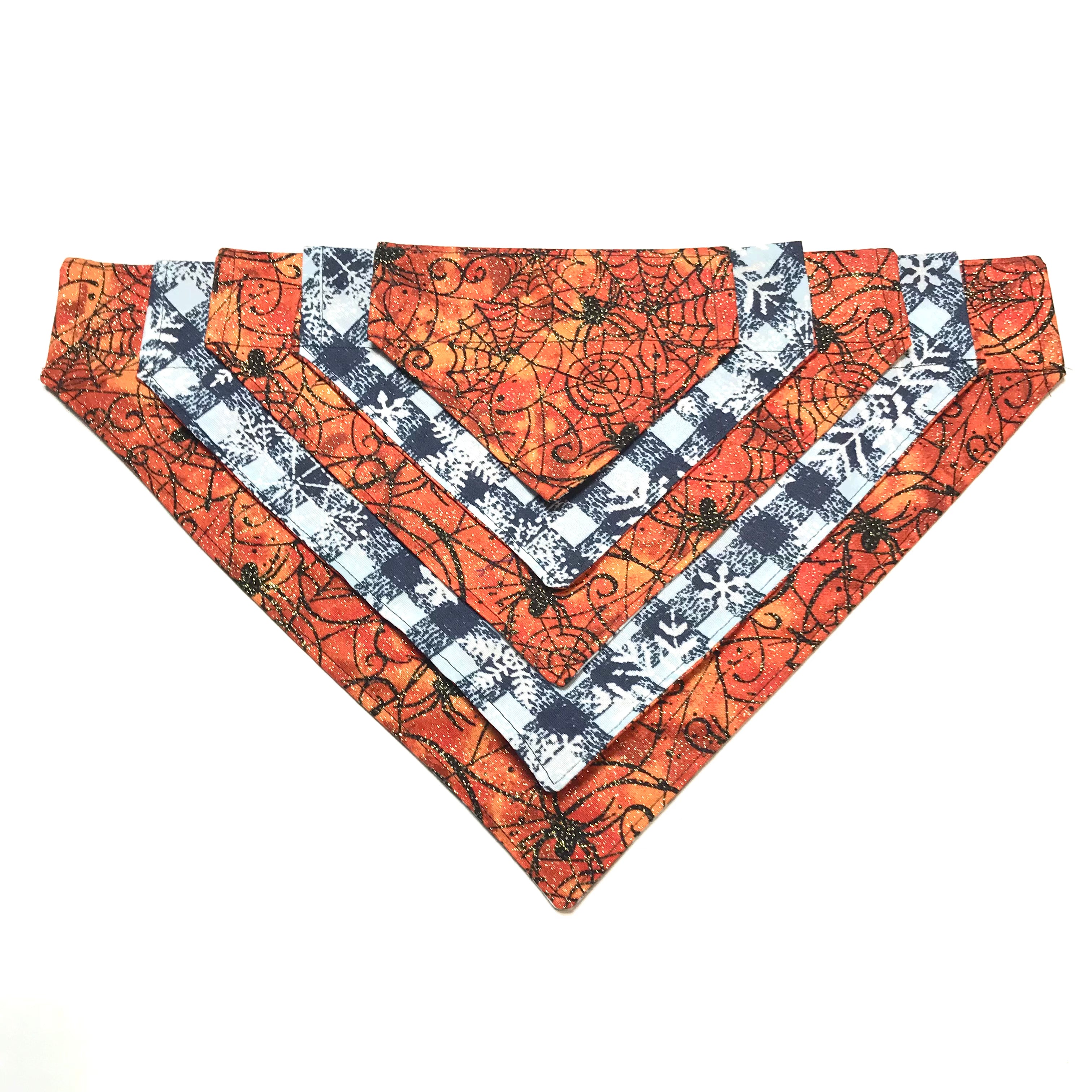 Reversible Dog Scarf - Spider Web/Snowflakes