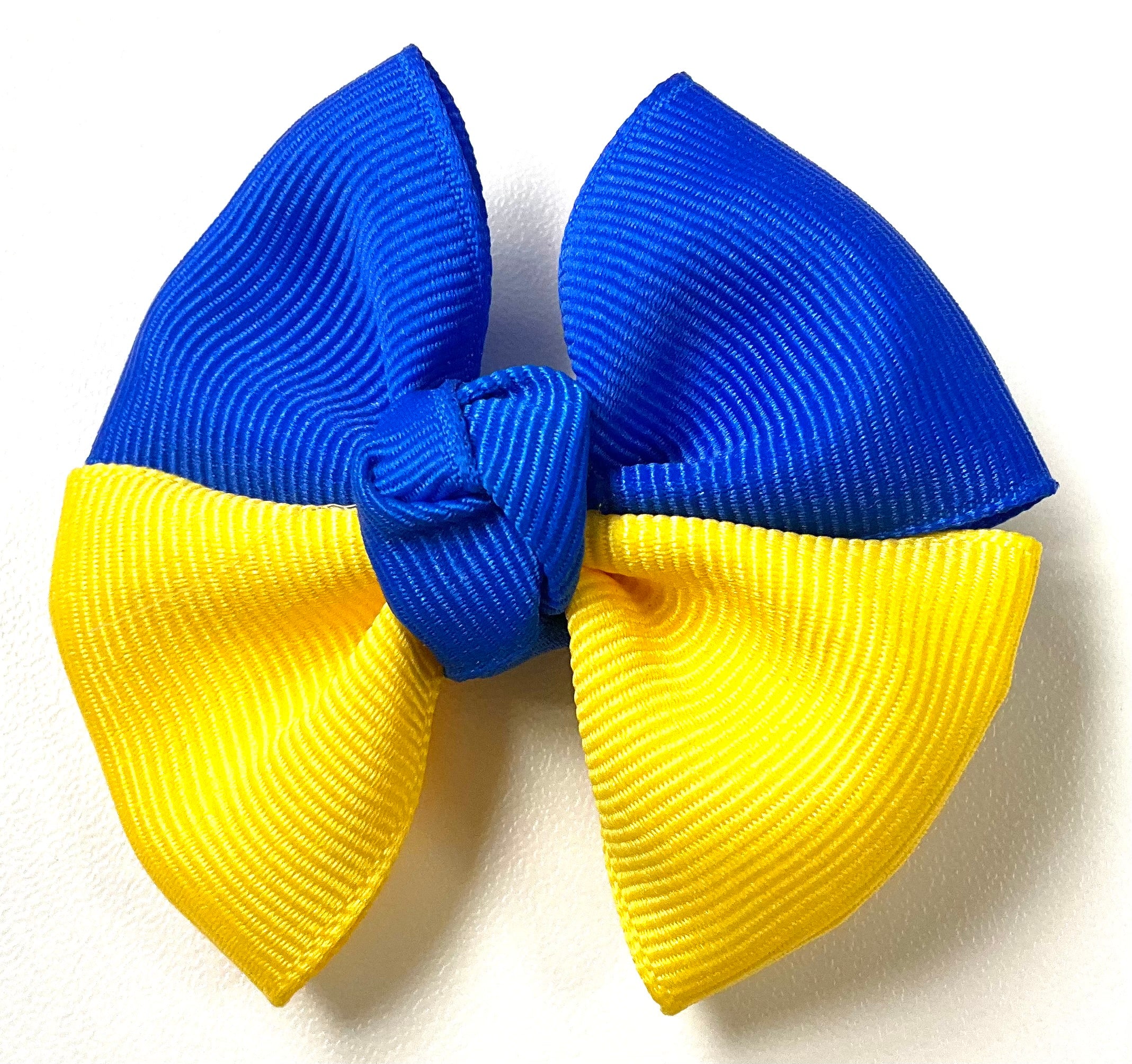 Dog Bow - Electric Blue & Yellow