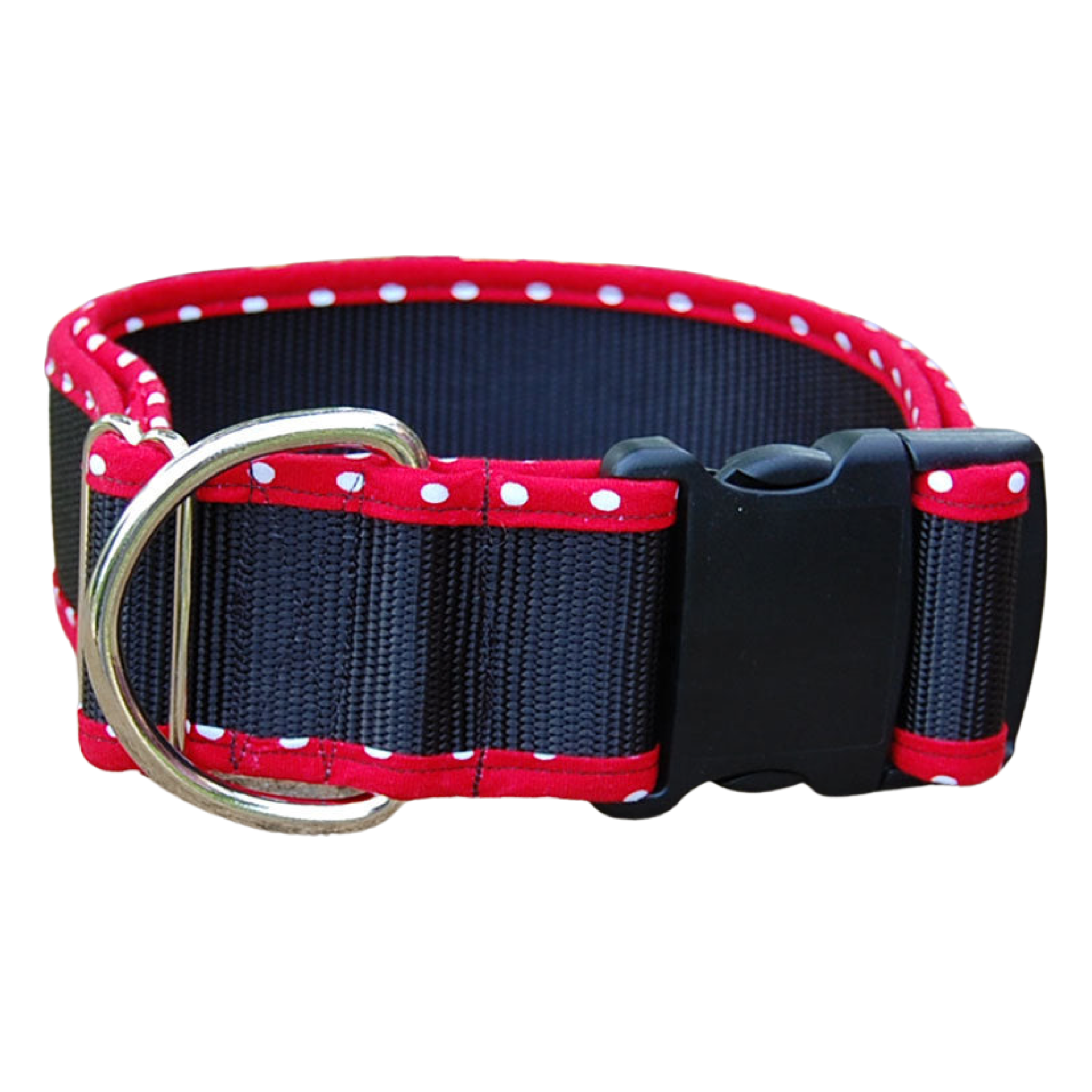 Wide Dog Collar - Red Dot
