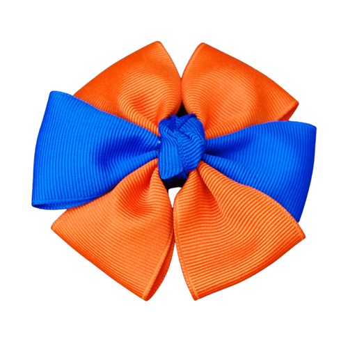 Dog Bow - Blue & Orange