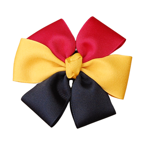 Dog Bow - Red Gold Black
