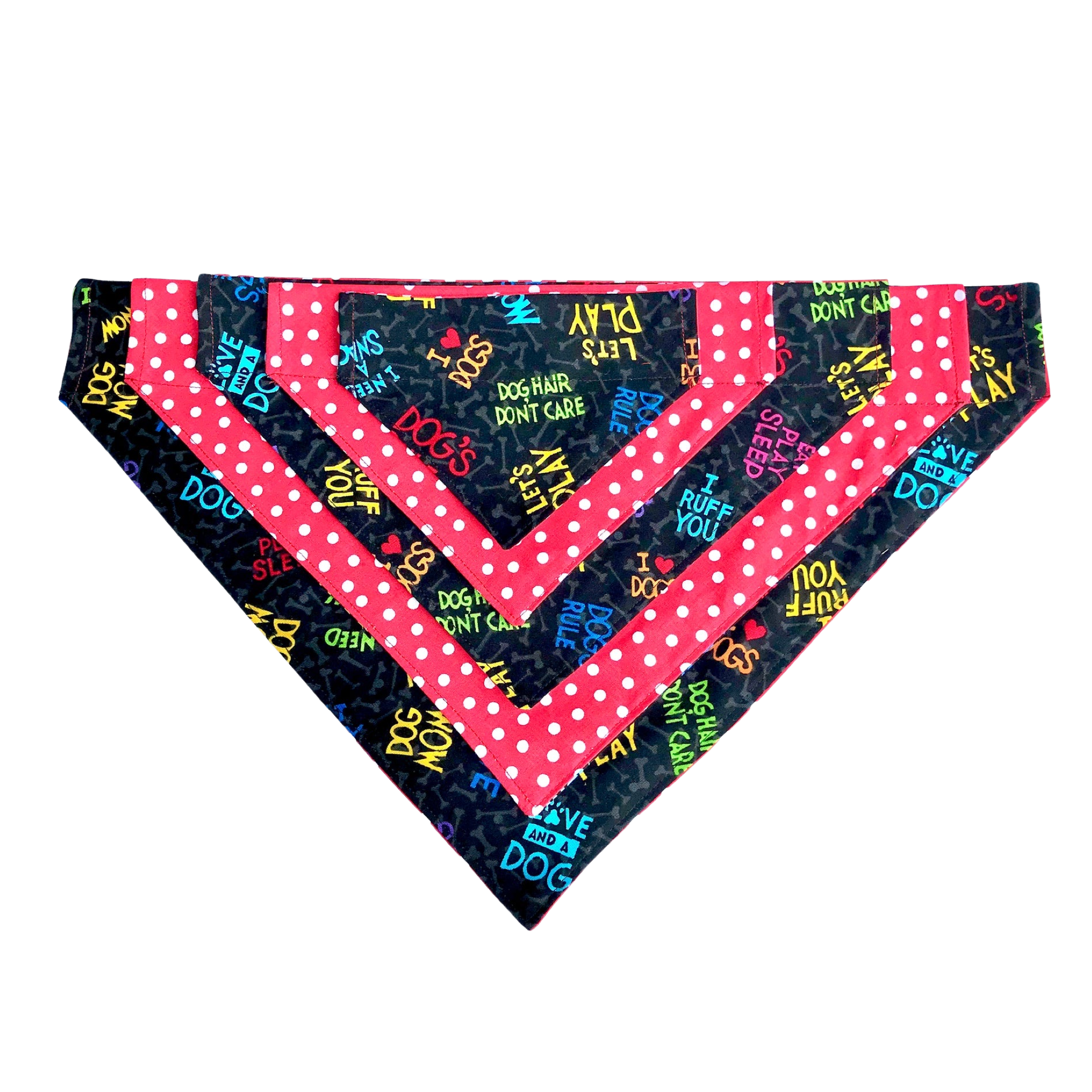 Reversible Dog Scarf - Dogs Rule/Red Dot