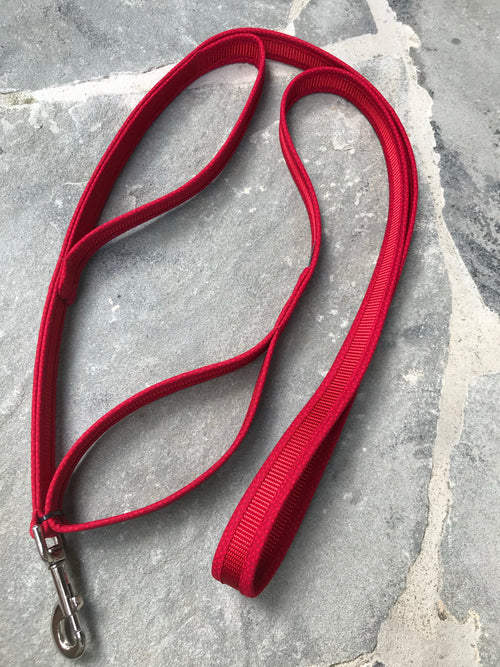 Double Handle Leash Red on Red