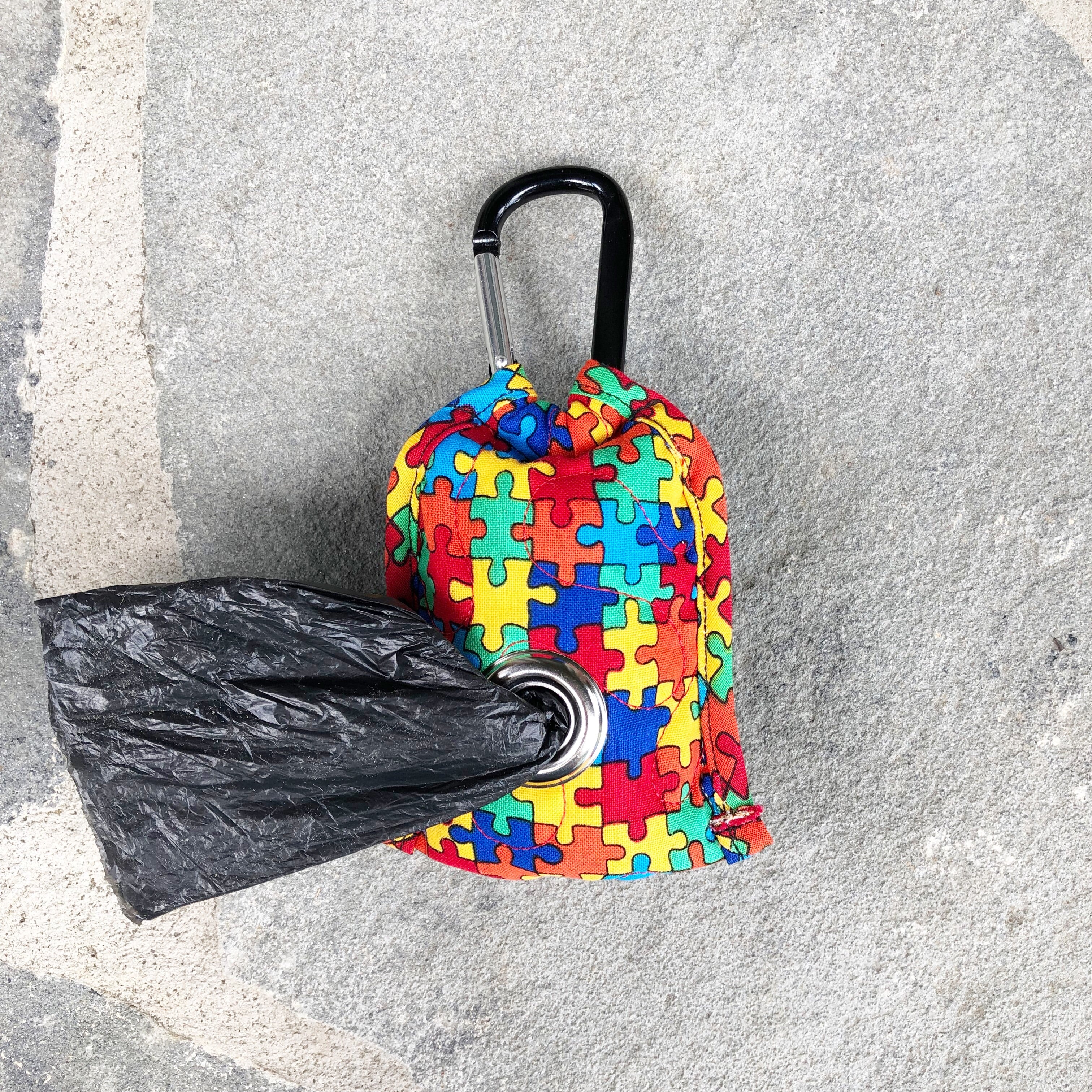 Poo Bag Pouch Back | Puzzle Fabric | Stitchpet