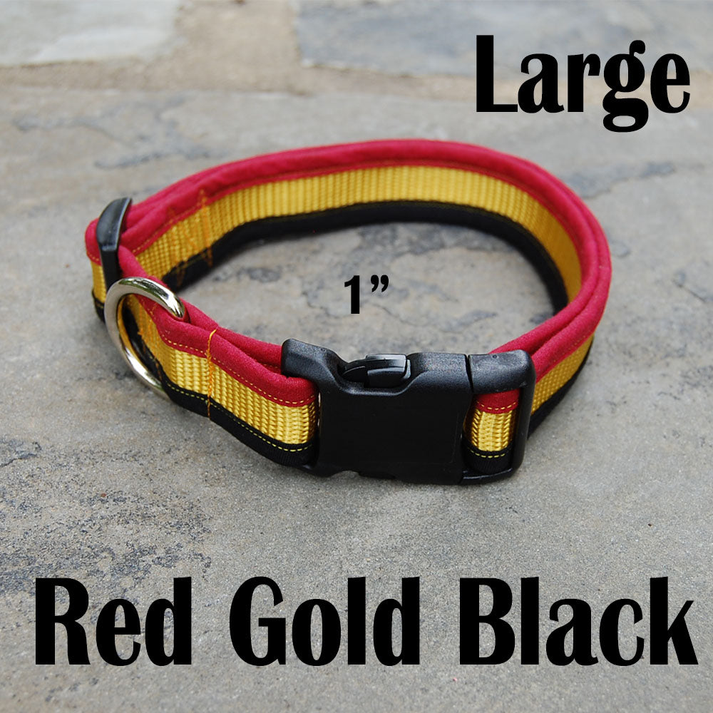 Dog Collar - Red Gold Black