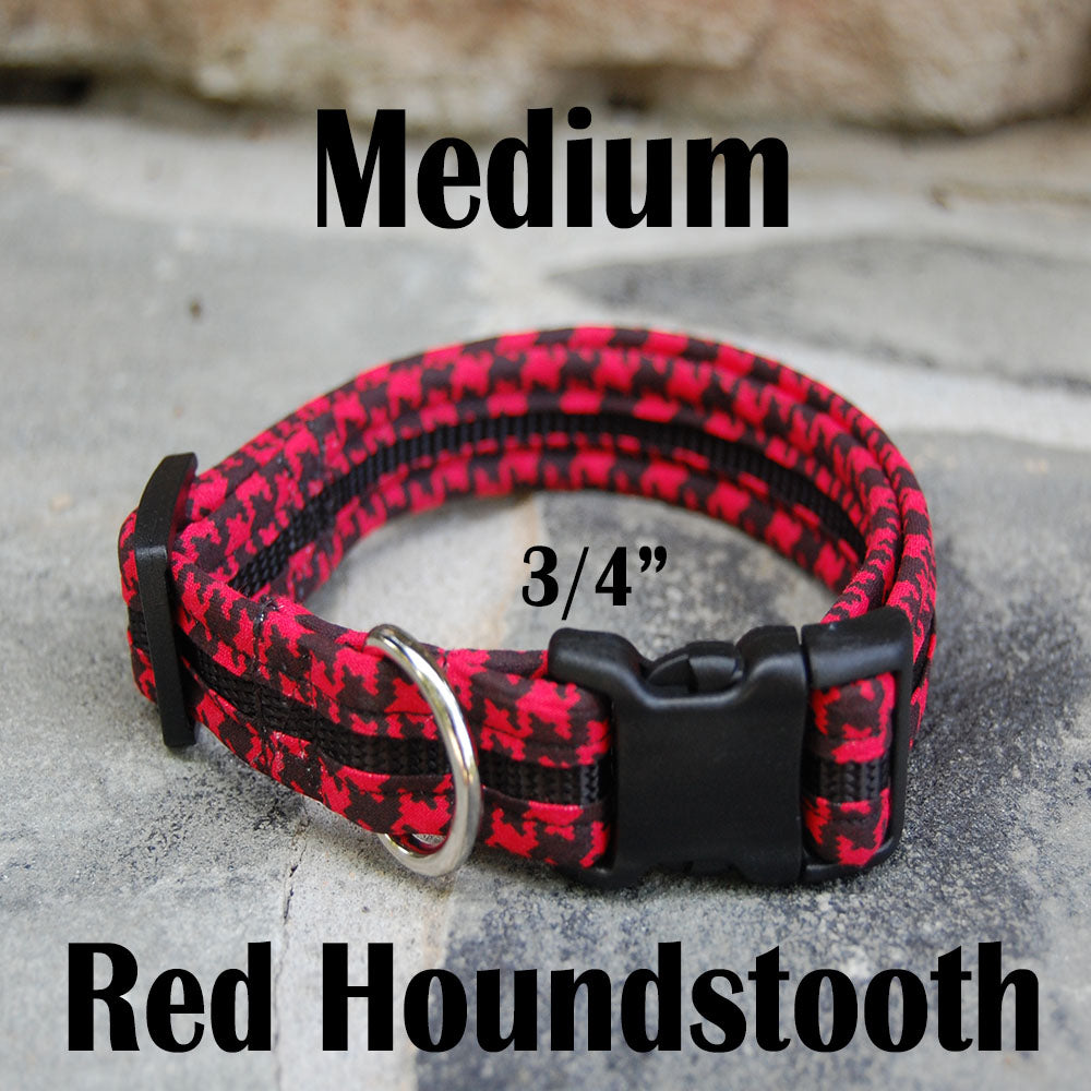 Dog Collar - Red Houndstooth