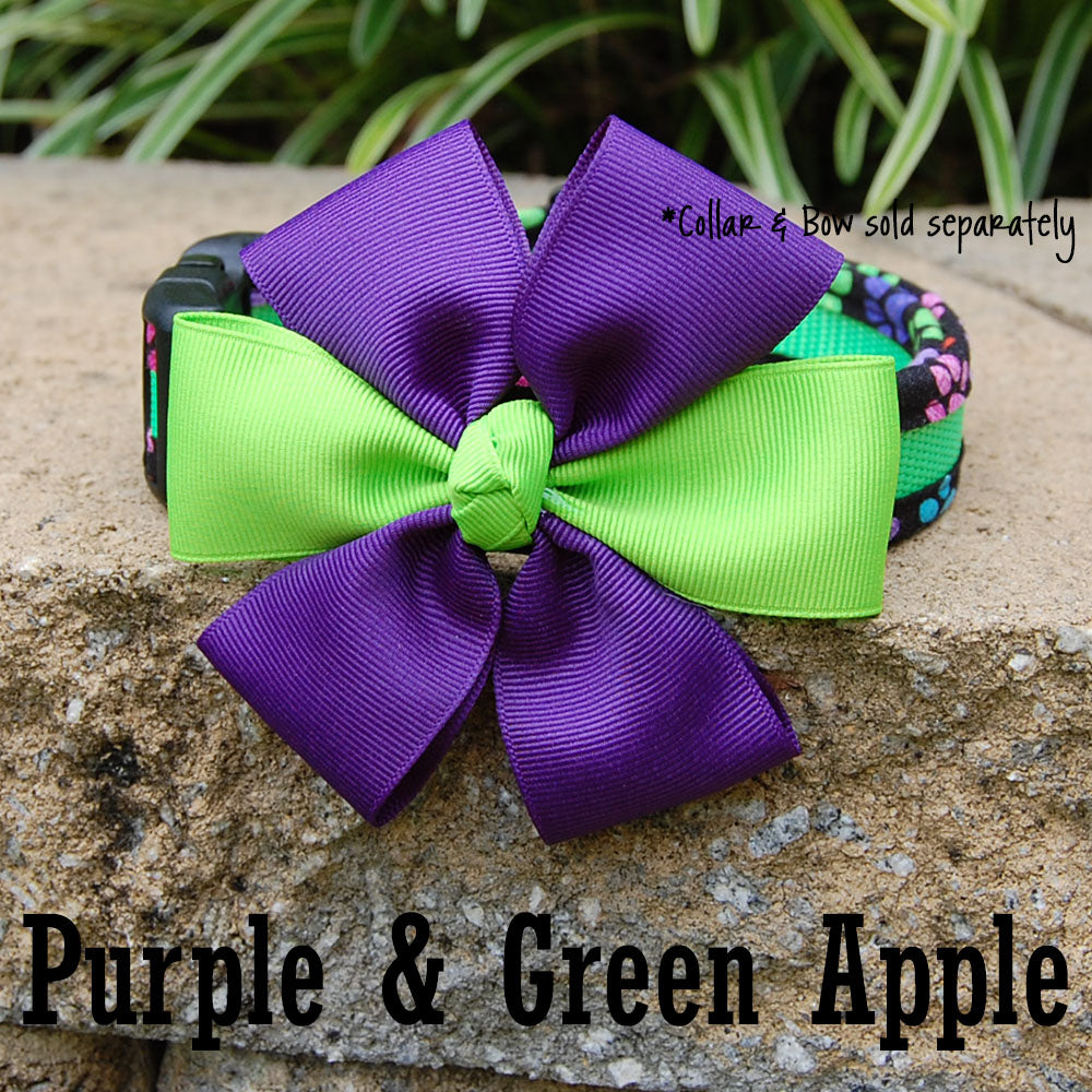 Dog Bow - Purple & Apple