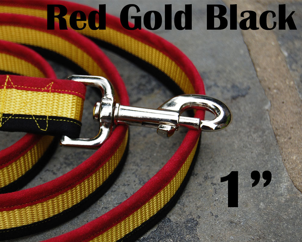 Dog Leash - Red Gold Black