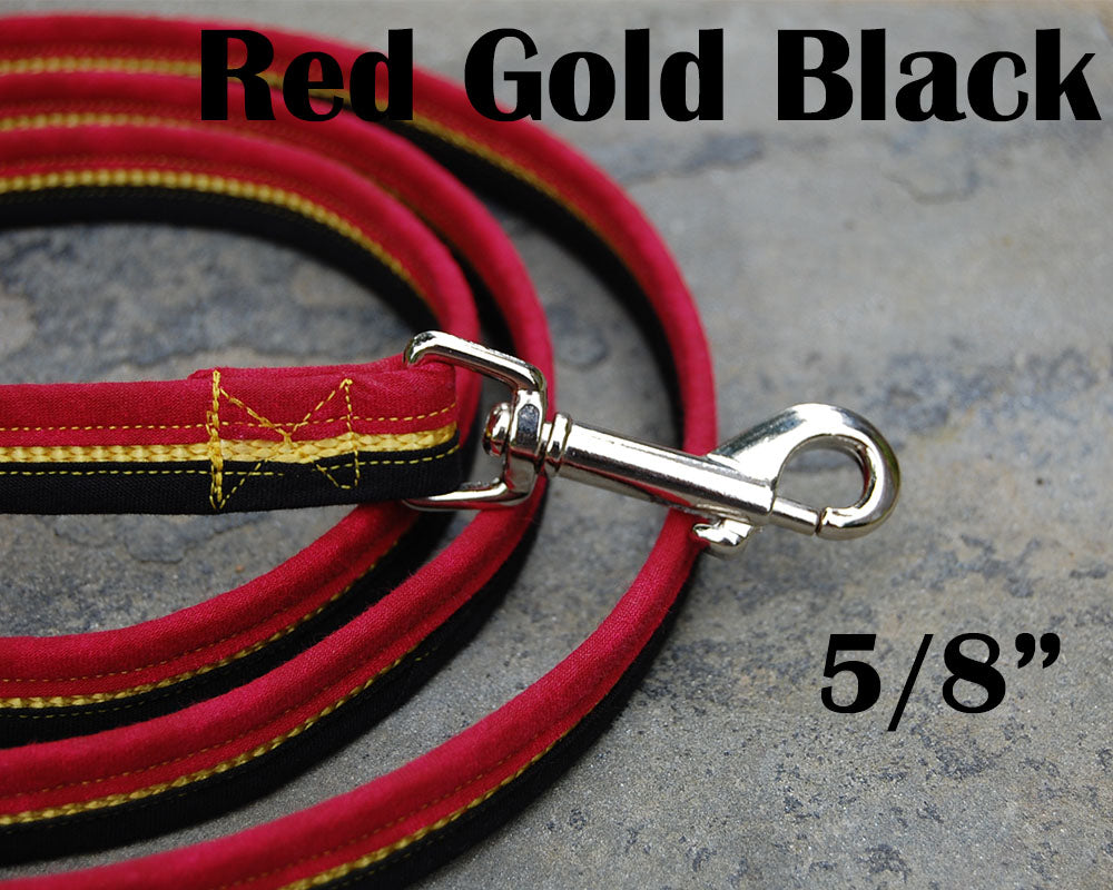 Dog Leash - Red Gold Black