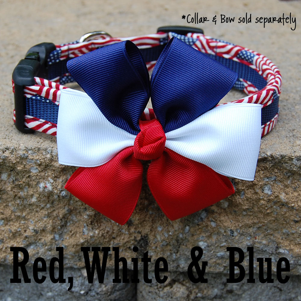 Dog Bow - Red White & Blue