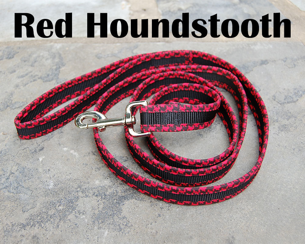 Dog Leash - Red Houndstooth