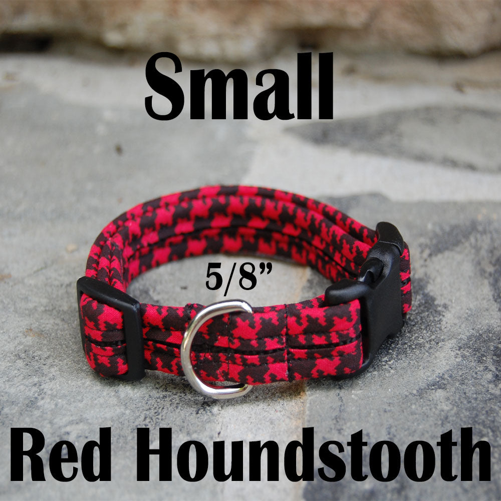 Dog Collar - Red Houndstooth