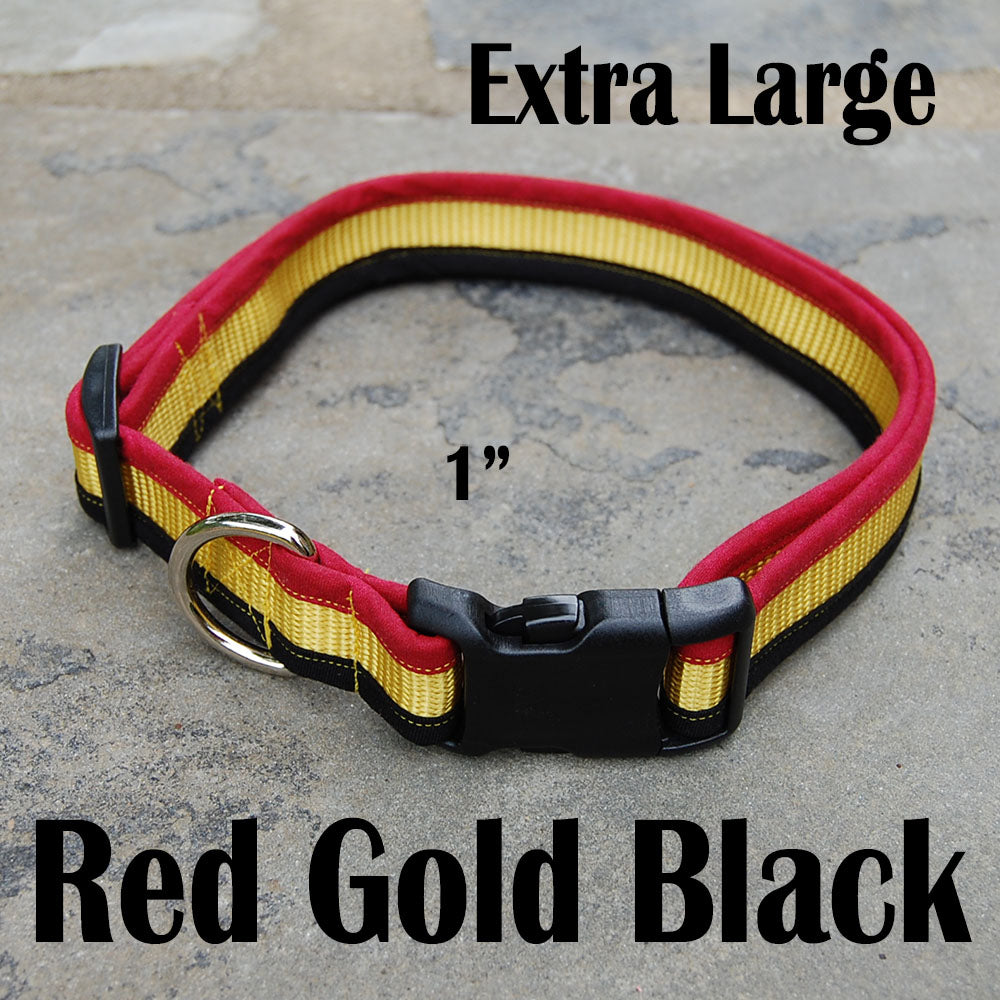 Dog Collar - Red Gold Black